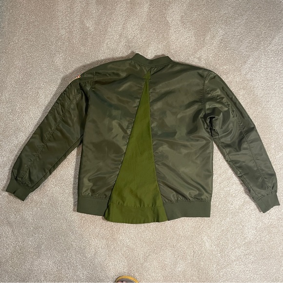 NASA Asstseries Military Bomber Jacket Men L Army Green Pockets Full Zip Lined - Picture 3 of 6